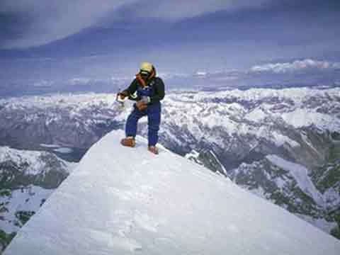 
Gasherbrum I Hidden Peak First Ascent Southwest Face - Jerzy Kukuczka On Gasherbrum I Summit July 23, 1983 - strony.aster.pl

